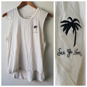 Hips and Hair "See Ya Never" Asymmetrical Hem Tank